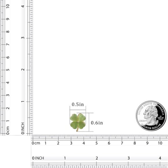 Rotatable Four Leaf Clover Earrings Green Jade Gold Stud Trendy Women - Picture 6 of 7